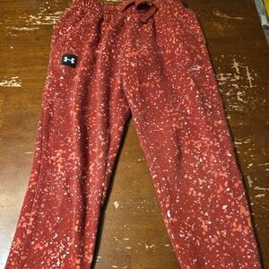 Under Armour Red and White Patterned Sweatpants